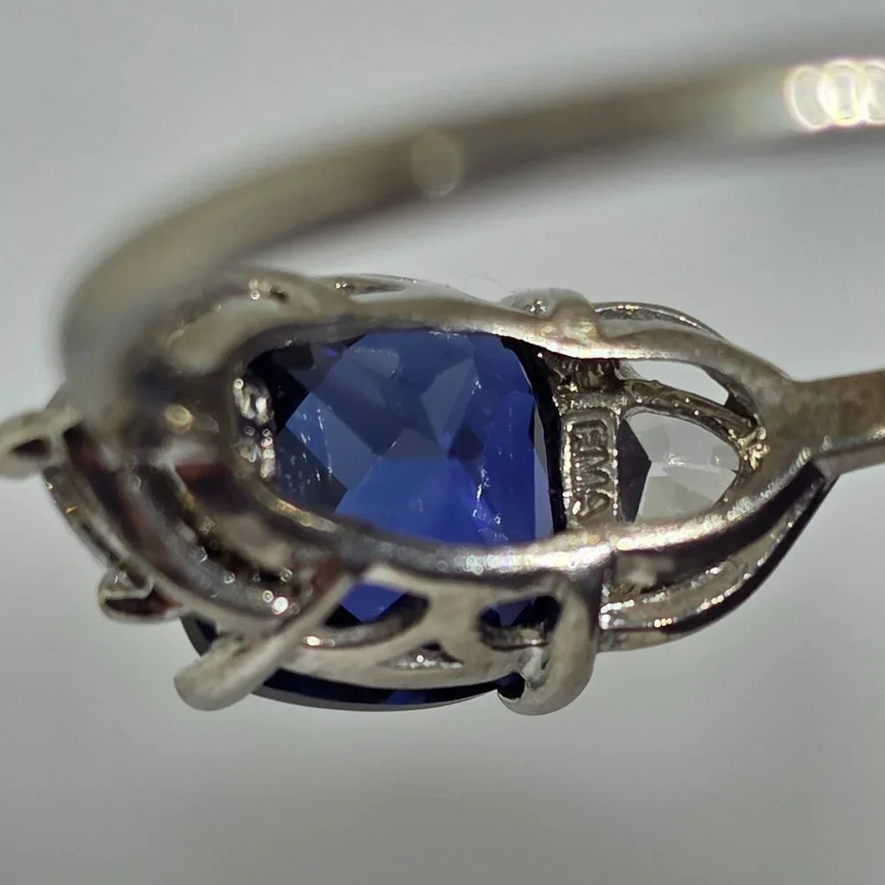 EMA Sterling Silver blue solitaire